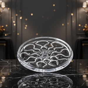 37.8cm Kitchen Sealed Tank hollow flower Home Decoration Wedding crystal glass Candy Storage Container Glass Candy fruit bowl - Product Image 3