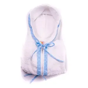 Peignoir pour enfants 100% coton peigné à capuche, motif pois, serviette de bain pour enfants - Product Image 4