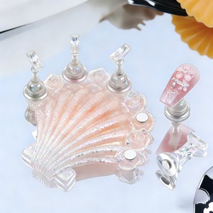 Soporte magnético transparente para exhibición de uñas postizas Aurora Shell, expositor de puntas de uñas largas, estante de exhibición para uñas a presión. - Product Image 2