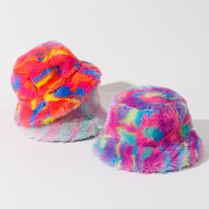 Wholesale in Stock Custom logo Warm Cap Winter Fur Hat Nice Color <strong>Fisherman</strong> Hat Fur Bucket Hat <strong>for</strong> Women Outdoor - Product Image 4