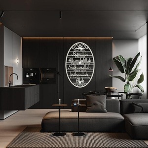 Decorazione Murale Islamica Irregolare con Bismillah, Citazione Islamica Verticale in Acciaio Inossidabile, Regalo per Anniversario Musulmano, Novità Islamica - Product Image 5