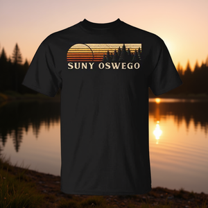 Camiseta retro SUNY Oswego Vintage Sunset, camiseta promocional negra para hombre - Product Image 3