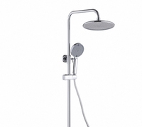 Système de douche en laiton plaqué argent direct d'usine mitigeur de salle de bain exposé en chrome poli pour appartements noyau de vanne en céramique