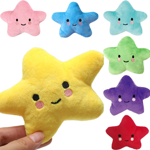 2024 yeni ev hayvanı ürünü gülümseme yıldız <span class=keywords><strong>Squeaker</strong></span> ile yumuşak köpek peluş oyuncaklar dolması - Product Image 1