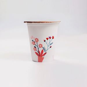 Conteneur d'emballage en plastique de 330Ml, <span class=keywords><strong>Pot</strong></span> de <span class=keywords><strong>yaourt</strong></span>, gel PP, avec couvercle et cuillère - Product Image 2