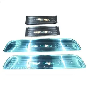 high quality stainless steel grand starex H1 led door sill scuff plates 4pcs set