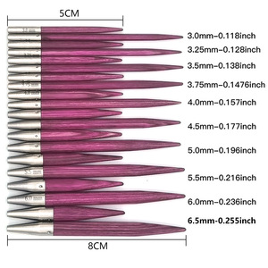 Juego de <span class=keywords><strong>Agujas</strong></span> <span class=keywords><strong>Circulares</strong></span> Intercambiables para Tejer, 10 Pares, <span class=keywords><strong>Madera</strong></span> de Abedul, Color Morado, 5+8, con Funda Desmontable, 3.0-6mm, para Suéteres y Manualidades - Product Image 3