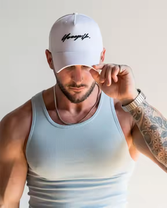Yüksek kalite erkek spor yelek üst Mens spor salonu için üst giyim özel logo kas Fit nervürlü yelekler nervürlü yelek erkekler - Product Image 3
