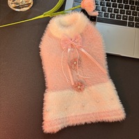 Vêtements pour animaux de compagnie, chien, chat, princesse, laine, automne et hiver, veste mignonne en velours de vison, veste chaude en fausse fourrure, pull pour petit et moyen chien