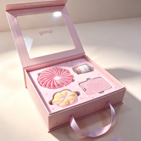 Boîte cadeau magnétique GOTOP en PVC avec fermeture magnétique, poignée en ruban satiné et imprimé à pois