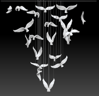 Sculpture artistique en résine d'oiseau volant, installation murale, prend en charge l'impression et la production de modèles 3D personnalisés par polymérisation à chaud