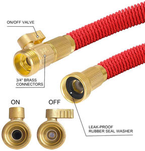 Tre volte espansione magica <span class=keywords><strong>estensibile</strong></span> <span class=keywords><strong>tubo</strong></span> da giardino <span class=keywords><strong>per</strong></span> l'irrigazione e lavaggio auto durevole in lattice poliestere connettore - Product Image 4