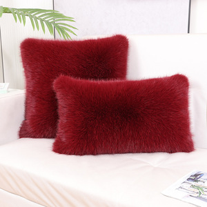 Coussin en fausse fourrure de renard en forme de cœur Shengxi, gris, extra doux, pour canapé, chambre à coucher, bureau, décoration - Product Image 2