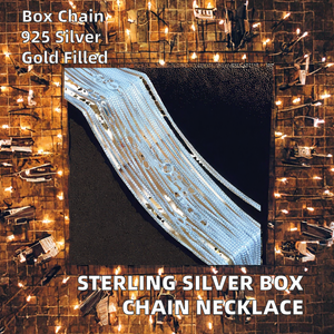 Vintage 0.85mm Sterling <b>Silver</b> Box Finished Link Chain Trendy Fine Jewelry Women's <b>Chokers</b> Necklace - Product Image 2