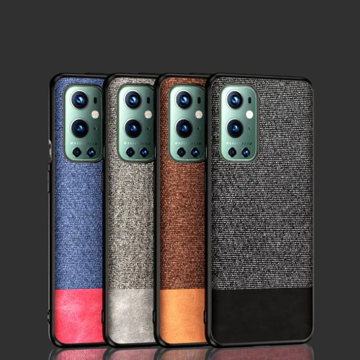 Luxury Ultra Slim PU Leather Shockproof Denim Fabric Pattern Phone Case For Oneplus 9 Pro