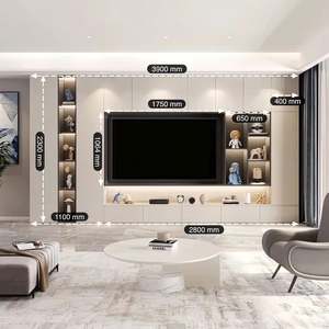 Whole House Customization Wall Mounted <b>Tv</b> Unit Cabinet Modern Design Wall Unit <b>Tv</b> Cabinet with <b>Fireplace</b> Livingroom Furniture - Product Image 1