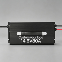 Chargeur intelligent professionnel AC-DC 14,6 V 80 A montable pour LiFePO4 12,8 V Renogy LiTime Battle-Born SOK pour batteries 160 Ah 200 Ah 300 Ah 400 Ah