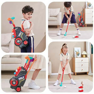 Ensemble de clubs de golf en plastique pour enfants KSF pour jouer en extérieur et en intérieur - Kit de jeu de simulation de jardin avec <span class=keywords><strong>chariot</strong></span> à dos - Product Image 4