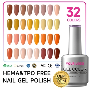 Nuevo Gel de Color de 15 ml Sin HEMA ni TPO, 32 Colores, Gel de Manicura de Larga Duración, Tono Vívido, Antiamarilleo, Logotipo Personalizado, Suministro al por Mayor - Product Image 1
