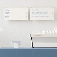 Panneau de menu publicitaire mural en métal pour la vente au détail Support d'affichage de panneaux de lettres monté au plafond