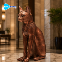 Sculpture vintage en laiton de la déesse égyptienne Bastet, statue de chat en bronze, décoration de table intérieure