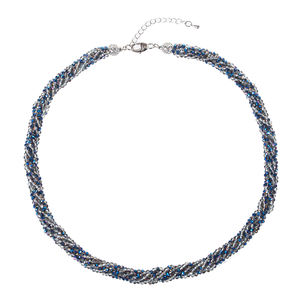 Collier en cristal de verre violet de 18 pouces avec 4 rangées de perles facettées, collier en cristal torsadé de 3 mm - Product Image 5