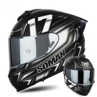 Casque intégral de course moto RUIMING unisexe pour la conduite en extérieur avec double visière, protection de la tête et protection contre la poussière