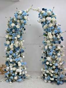 Arco de Flores Artificiales para Boda al por Mayor, Arcos Florales en Rosa, Verde y Rojo con Diseño de Cuerno de <span class=keywords><strong>Vaca</strong></span> para Decoración de Fondo de Boda al Aire Libre y Ceremonias - Product Image 4