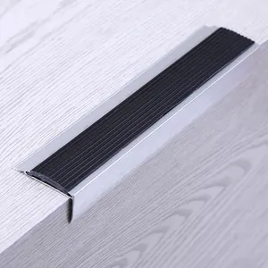 Weidan safety black strip aluminum stair nosing trim stair edge protection aluminum alloy and pvc block gine