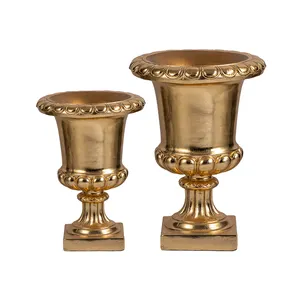 Vaso a tromba per centrotavola di nozze decorazioni per la tavola vasi d'oro per centrotavola di nozze