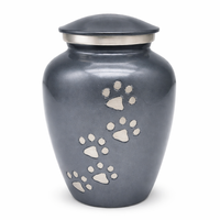 Urne funéraire en métal de style américain de haute qualité avec empreinte de patte pour cendres d'animaux de compagnie, souvenirs commémoratifs pour animaux, fournitures funéraires