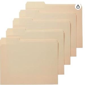 KEMU Best-Selling Letter Size Manila Paper <b>Folder</b> 1/3-Cut Tab RYX-MNL04 Can Print Logo - Product Image 1