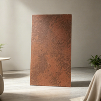 Pannello decorativo da parete in cemento con finitura in rame color ruggine e placcatura in oro, stile moderno, di grandi dimensioni 1200 * 3000 mm.