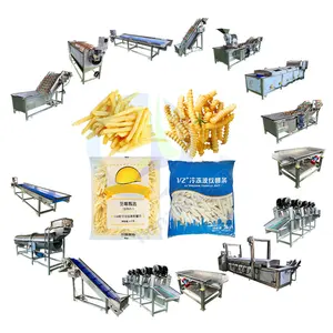 made in China Industry Stainless Steel Automatic Frozen French Fries Potato Chips Making Machine Production Line