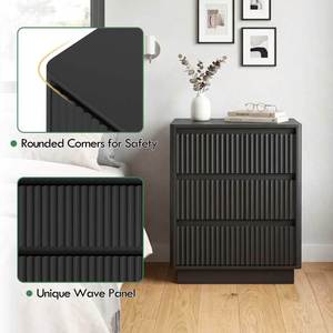 End <b>Table</b> With Fast USB C Charging Station 3 Drawer Modern Storage Cabinet <b>Sofa</b> Side <b>Table</b> Large Capacity - Product Image 3
