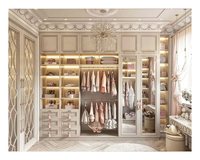 Meuble de dressing en forme de U, style néoclassique, en bois blanc élégant et personnalisé, pour bijoux