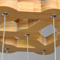 Moderne Holz-Pendelleuchten Holzkugel-Hängelampe Kreative Bar Wohnzimmerlampen Dekorative Beleuchtungskörper Foyer Raum Laden