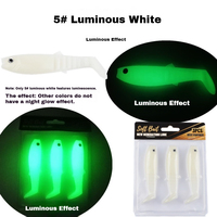 Leurres souples multicolores en PVC avec queue en forme de pagaie (paddle tail) et effet phosphorescent – ​​8 cm / 10 cm