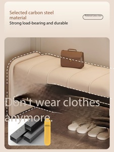 <span class=keywords><strong>Banc</strong></span> <span class=keywords><strong>à</strong></span> <span class=keywords><strong>chaussures</strong></span> moderne rembourré avec rangement en cuir Nappa pour entrée, couloir et salon - Product Image 2