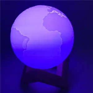 Customized 3D printing office luxury glowing full moon mood globe earth ball shaped Valentine's Day led night light lamp