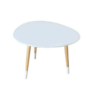 Décoration de café blanc en bois, taille personnalisée, offre promotionnelle, petite Table ovale moderne, pour la maison