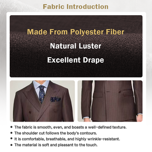 <span class=keywords><strong>Costume</strong></span> de mariage sur mesure <span class=keywords><strong>marron</strong></span> <span class=keywords><strong>foncé</strong></span> pour homme, léger et ajusté, idéal pour les occasions spéciales - Product Image 2