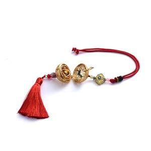 Customized Design Globe Shape Gold Hollow Metal Car Fragrance with Tassel - Product Image 6
