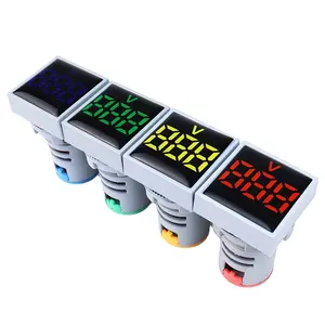 Top fashion VaneAims Square AC power meter AC measuring power supply voltage 30-500VAC OEM red, green, yellow, blue and white