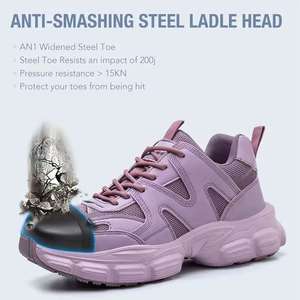 Offre Spéciale usine femmes antistatique Anti-Smash sport Style chaussures <span class=keywords><strong>de</strong></span> sécurité léger en acier orteil respirant volant tricot travail - Product Image 4
