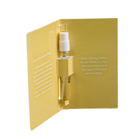 Tarjeta Insertable Plegable con Lámina Dorada, Impresión Personalizada para Muestras de Perfume de 3 ml, Envase para Pruebas de Fragancias
