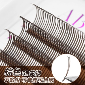 Extensions de cils Abonnie 5D Flower Goddess Brown, courbes C et D, épaisseur 0.05, faux cils pour salons - Product Image 2