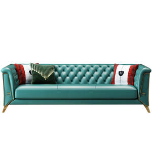 Furnistyle Sofás de cuero blanco <span class=keywords><strong>italiano</strong></span> Juego de chaise lounge moderno de lujo Último diseño para sala de estar moderna Cuero genuino - Product Image 6