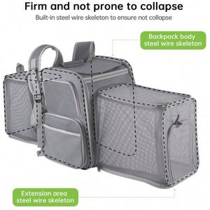 Free Sample Pet Travel Carrier <b>Backpack</b> Soft-Sided Breathable Mesh <b>Cat</b> Carrier <b>Backpack</b> for <b>cat</b>,Dogs Dual Side Expandable to - Product Image 2