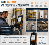 Testo 324 Basic Set Gas Installation Tester Leak Detector Pressure Measurement Instrument for Gas Pipeline Testing